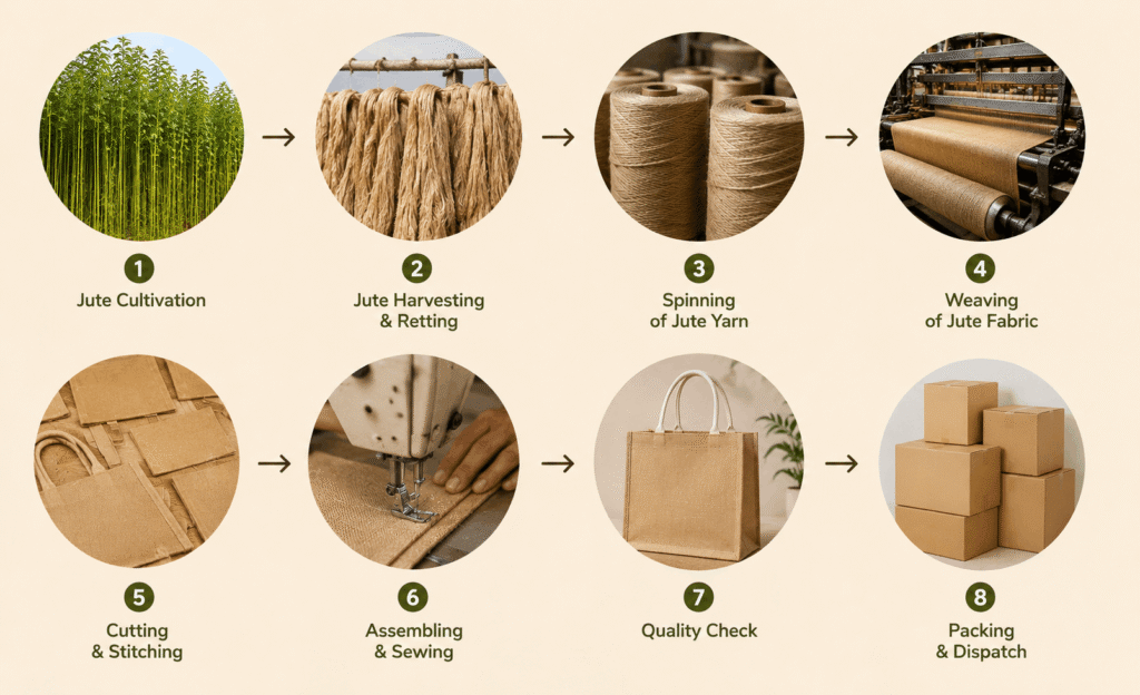 How jute bags are made. A step by step process