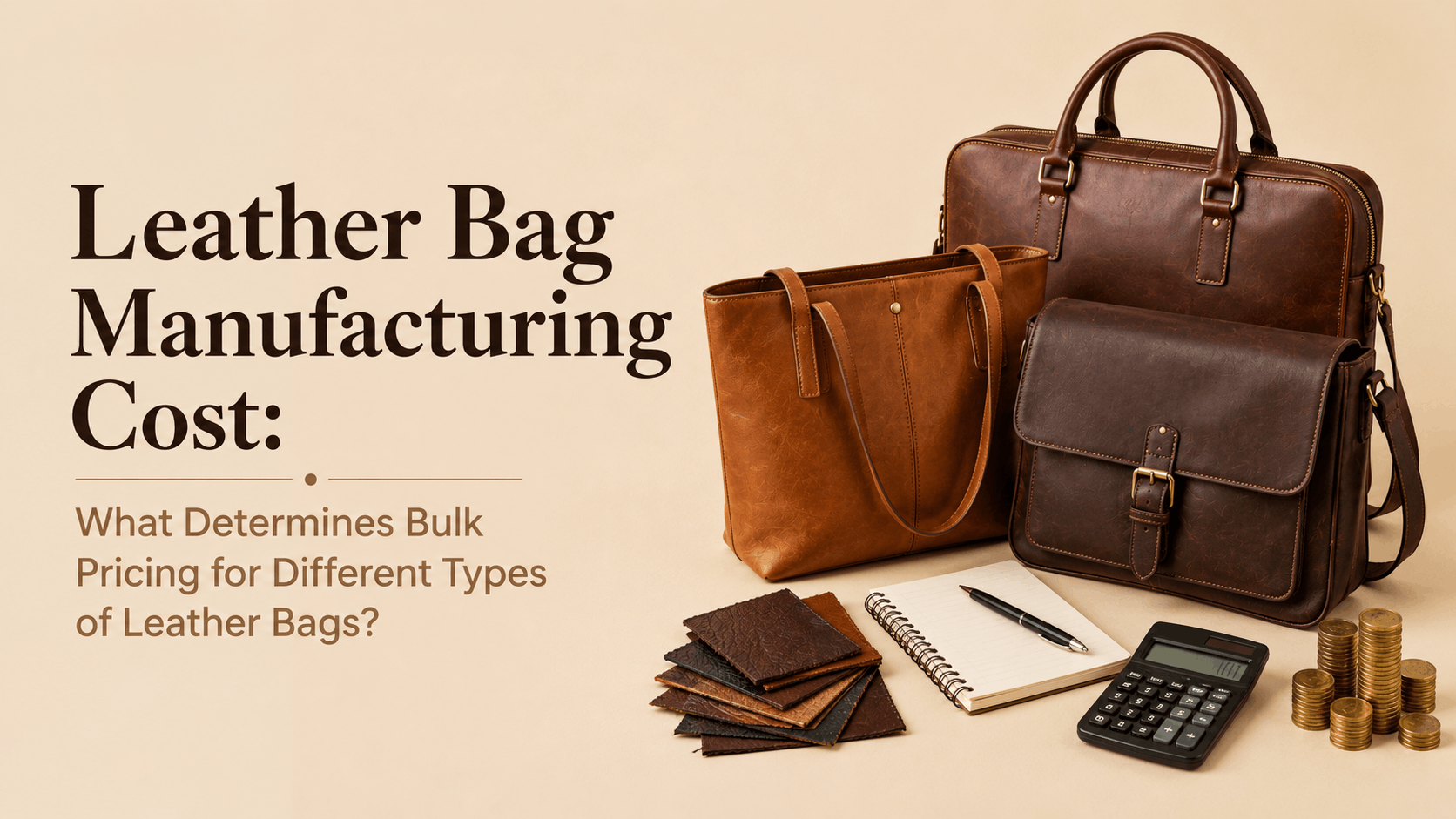 Featured image for a blog that talks about leather bag manufacturing costs