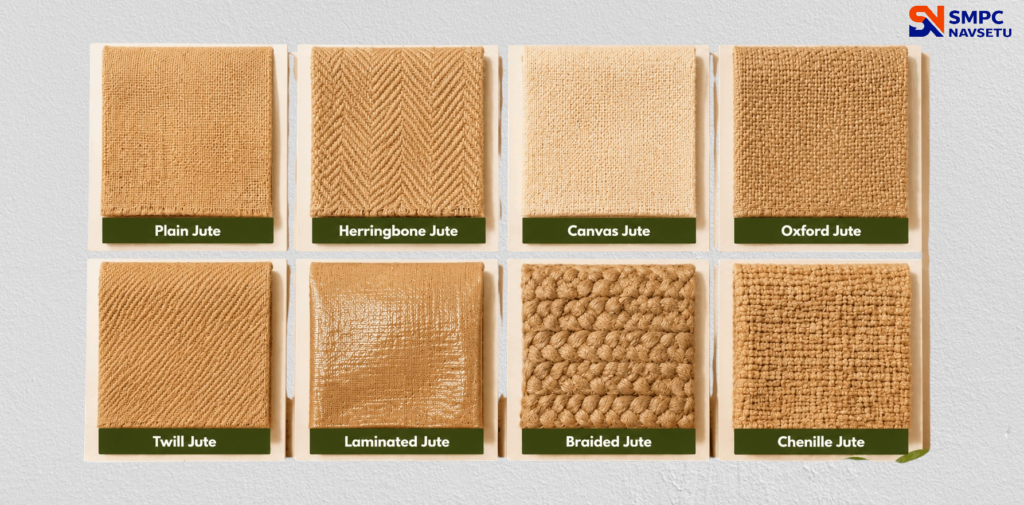 Different types of jute fabrics