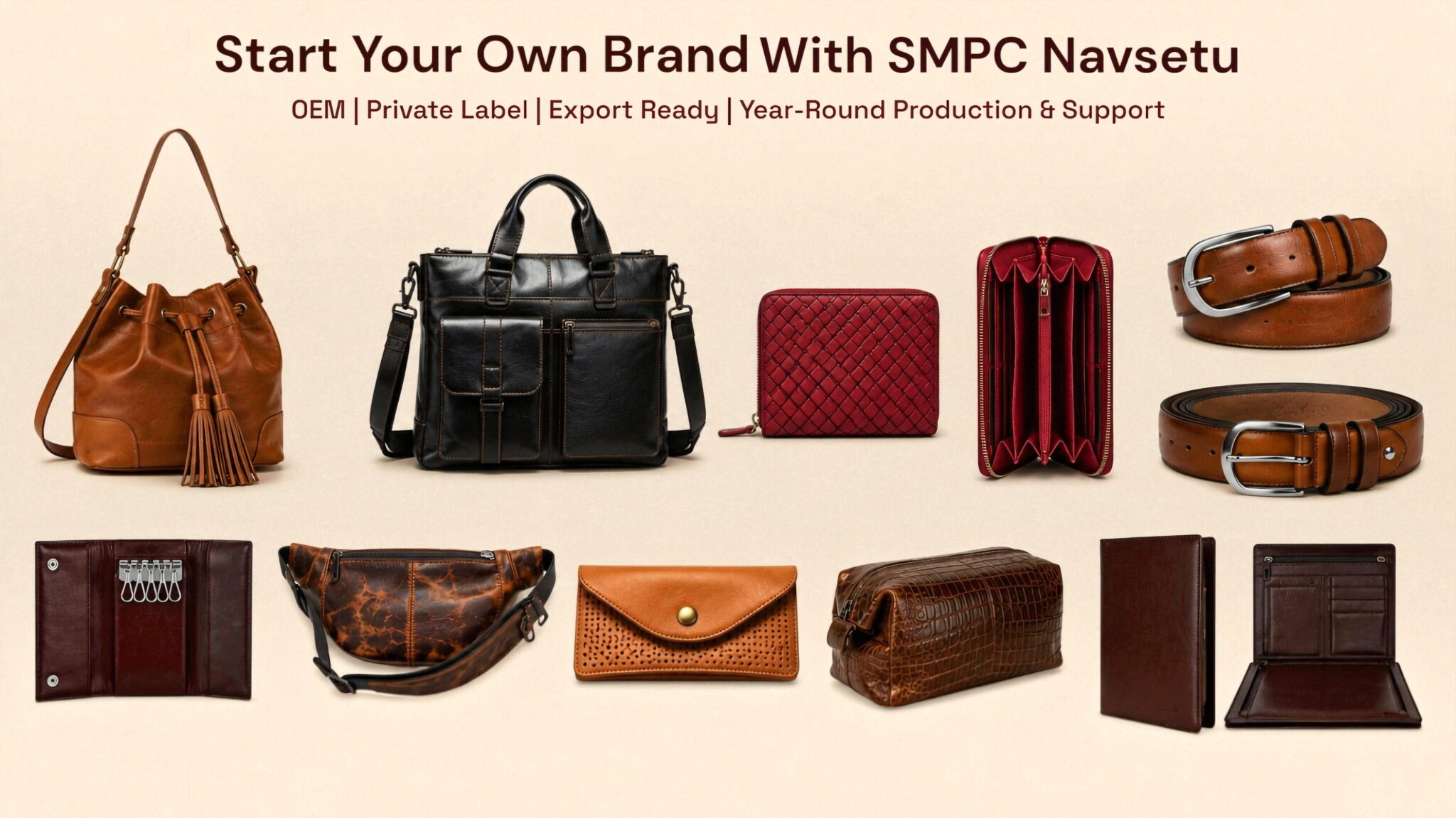 This is a featured image showing how we as exporters and manufacturing partners that help global buyers to improve or start their own leather brand