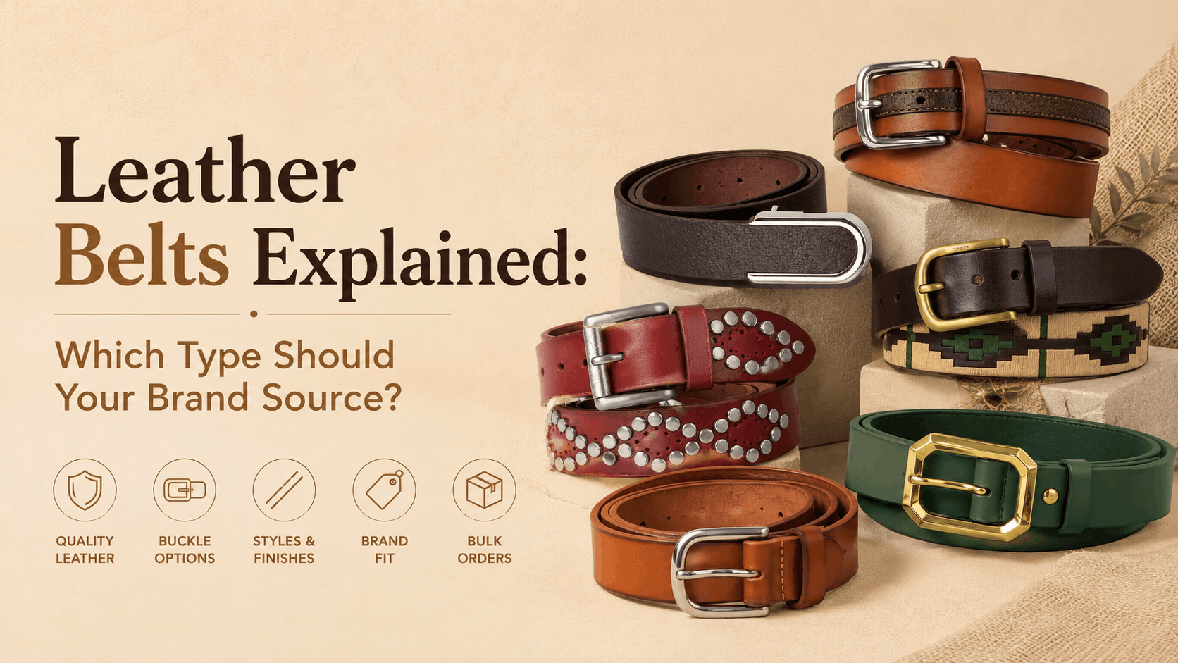 Featured image that shows how importers, buyers and wholesalers can source leather belts in bulk from India