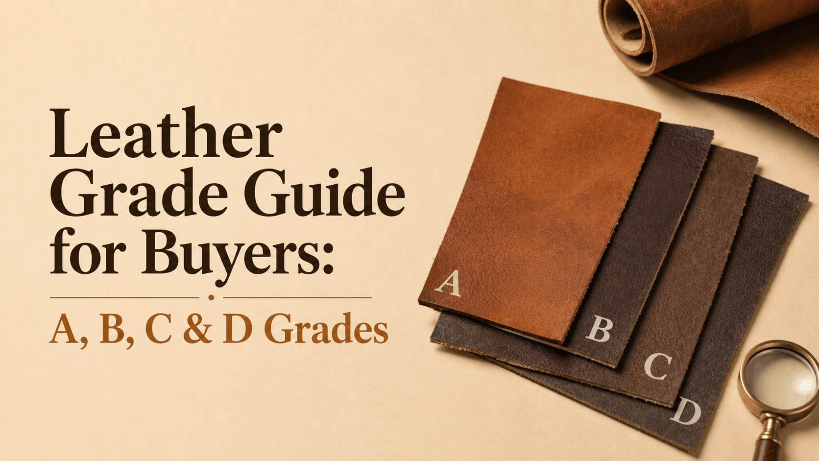 Shows how to choose leather grades when importing in bulk from India