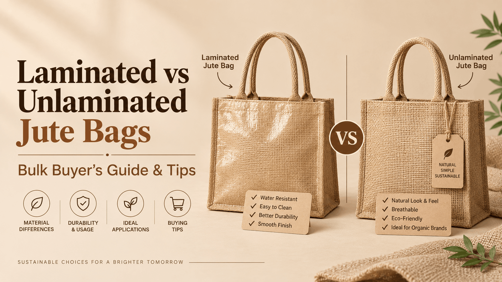 Laminated vs Unlaminated Jute Bags for export