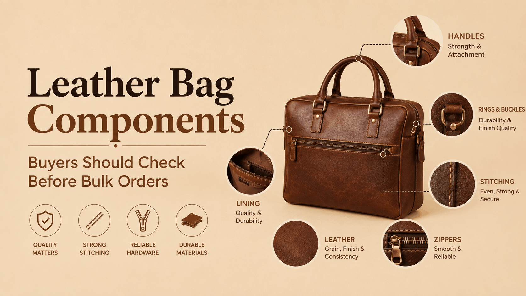 Leather Bag Components Buyers Often Overlook: Hardware, Lining, Thread & Reinforcement